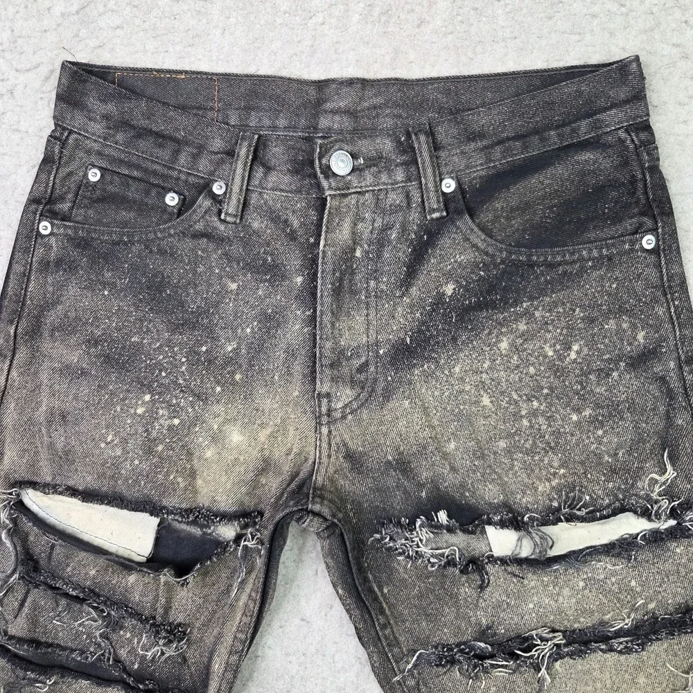 Levis 505 Cut Off Shorts Mens 30 Gray Acid Wash Distressed Raw Hem Y2K‎ Grunge